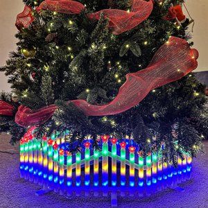 Happyhub Christmas LED Decoration 35'' D Tree Collar, Tree Fence